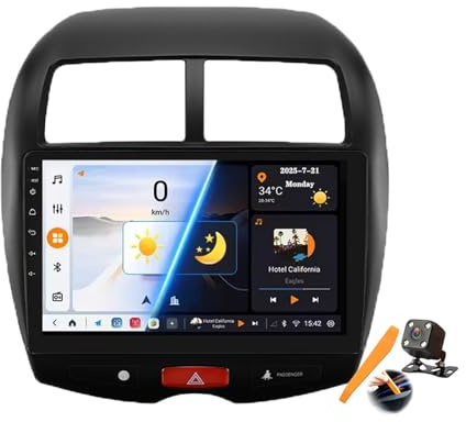 Y400s,YLOXFW Android 15.0 Navi 2 DIN Stereo Ersatz für Mit-subishi ASX 1 2010-2018 Autoradio Sat GPS Navigation 10 Zoll Cartablet DVD Multimedia Player FM BT Receiver mit Android Auto Carplay