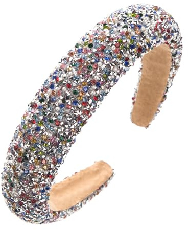 Xvbhaq Haarreifen Damen, Breit Glitzer Strass Kristall Stirnband Haarband, Mode Haarschmuck Hochzeit Braut Haarreif, für Frauen Mädchen (Bunt)
