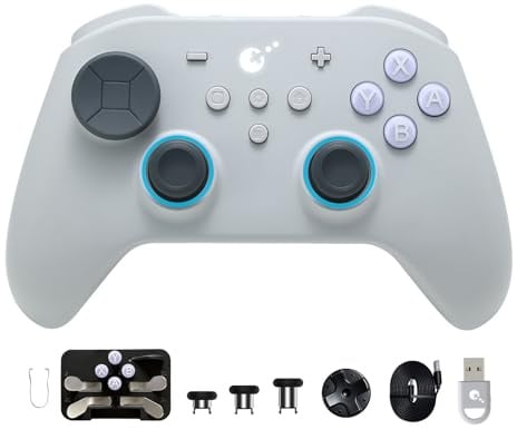 GuliKit TT MAX Bluetooth Gaming Controller for Switch 2/Switch/PC/Android/iOS, Ultra-Fast Gamepad with Adjustable TMR Joysticks, Hall & Micro Triggers, 4 Rear Paddles, Switch 1/2 Wake-Up