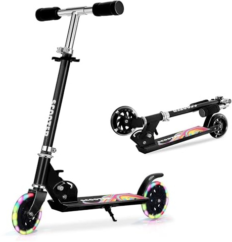 Y-RAIN Pliant Trottinette Enfant AB 3 Ans,Trottinette Enfant avec 2 Roues Lumineuses à LED， 3 Réglables en Hauteur