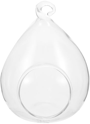 GLEAVI Terrarium Suspendu en Verre Transparent Sphérique 13,5 Cm pour Plantes Aériennes, Pot Globe Décoratif Multifonction Jardin Intérieur et Bureau