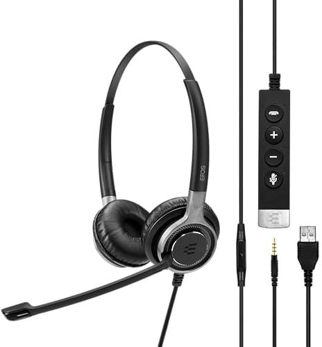 Sennheiser EPOS Impact SC 660 - Auriculares Profesionales de Doble Cara, Optimizados para Teléfonos de Escritorio y Certificados para Microsoft Teams