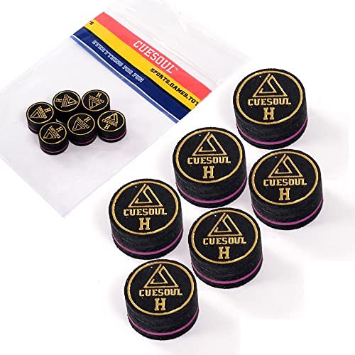 CUESOUL 6 Stück 9 Layer-14mm Pigskin Queue Spitzen für Billiard (Hard)