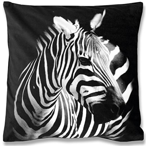 Bestlivings Dekokissen mit abnehmbaren Bezug in 40x40 cm (Zebra)