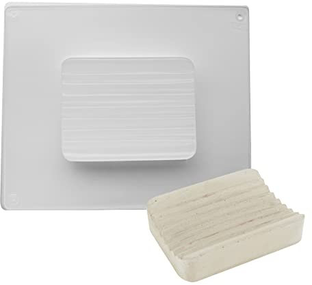 Gießform Seifenschale gerillt 10x7,5x2,4cm Beton gießen selber basteln DIY Kunststoff