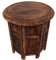 The Urban Port 148946 Couchtisch, Holz, handgeschnitzt, zusammenklappbar, Braun