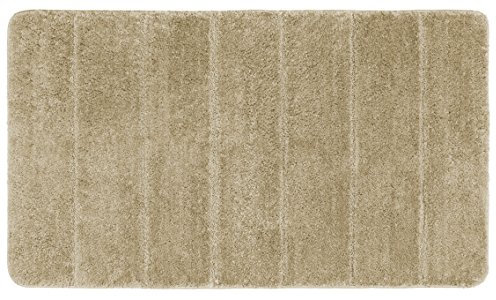 WENKO Badteppich Steps Sand, 70 x 120 cm, Badematte, rutschhemmend, außergewöhnlich weiche und dichte Qualität