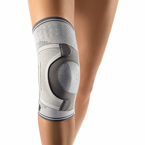 Bort Asymmetric® Kniebandage Knie Gelenk Stütze Bandage Kniegelenkbandage, silber, XXXL, Rechts