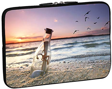 PEDEA Design Schutzhülle Notebook Tasche bis 15,6 Zoll (39,6cm), Message in a Bottle