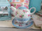 Arinosa Teekanne Rosen Hellblau Set mit Tasse Teeservice 3 teilig Shabby Vintage