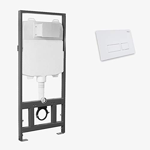 MEWATEC Vorwandelement SlimFix mit Betätigungsplatte eckig - weiß (SF114)