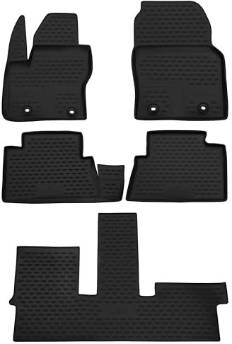 Walser XTR Gummi Fussmatten Auto für Ford Grand C-Max, 7-Sitzer 2010-2019, 100% passgenaue Auto Fußmatten, robuste Universal Fußmatte Auto, Gummimatten Auto, Auto Fussmatten Gummi
