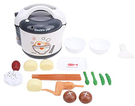 01 02 015 Pretend Play Kitchen Toy, Mini Electronic Rice Cooker Toys Kitchen Cooker Toy DIY Decorative Rice Cooker Set for 3 Years Old + for Cooking Appliances(grey)