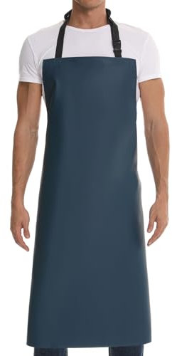 Homsolver strapazierfähige, wasserdichte Schürze aus Vinyl, ultraleichte Industrieschürze – blau