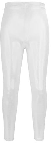 Kiench Mädchen Leggings Glänzend Metallic Gymnastik Tanz Hosen Silber EU Größe 152/9-10 Jahre Etikett 160