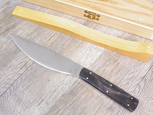 COLTELLO ARTIGIANALE SARDO 28,5 CM Pontorno MANICO IN corno di bufalo DA cuoco lama da 17 cm