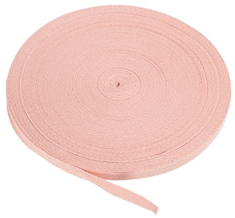 PATIKIL Baumwollband Baumwolle Gurtband 10mm x 45m, Schrägband Baumwoll Nahtband Köperband Saumband Einfassband Stoffband Webband zum Nähen für DIY Basteln Stricken Verpackungen, Hell-Pink