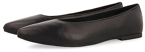 GIOSEPPO Bailarinas Negras de Piel con Punta Fina para Mujer slagelse
