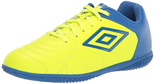 Umbro Men's Classico Xi Ic Indoor Soccer Shoe, Yellow/Blue, 10.5 UK