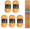 5 x 100g Wollbiene Crazy Cotton Batik 500 Gramm mit Farbverlauf 55% Baumwolle mehrfarbig Multicolor Strickwolle Häkelwolle Wolle Ganzjahreswolle (5030 grau orange gelb)