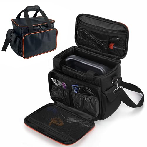 Joramoy Caryying Tasche für Jackery Power Station Explorer 500, Tragbare Power Storage Bag Wasserdichte Reisetasche Aufbewahrung mit Anti-Rutsch Boden und mehreren Taschen für Ladekabel und Zubehör