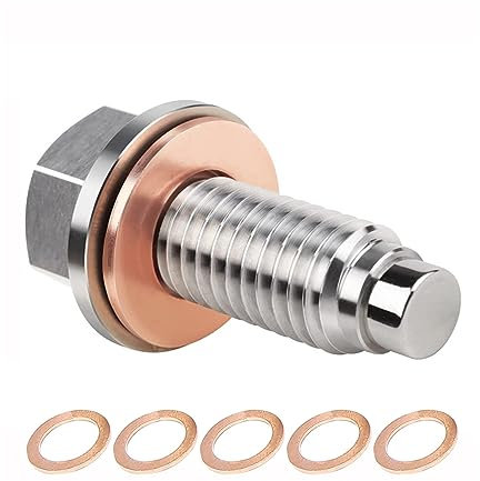 JNNJ Magnetische Ölablassschraube, Magnetische Dichtung Ölwannenablassmutter, Magnetische Ölwannenwanne Aus Rücklaufablassschraube Adapter Mit Dichtungen(M12x1.75)