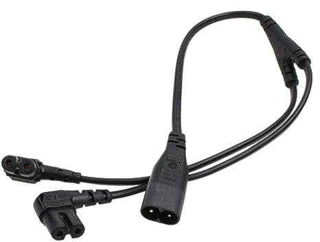 HangTon Y Splitter Extension Power Cord IEC320 C8 to 2x C7 Right Angle Figure 8 for Laptop PS4 LED Lamp Household Appliances 12