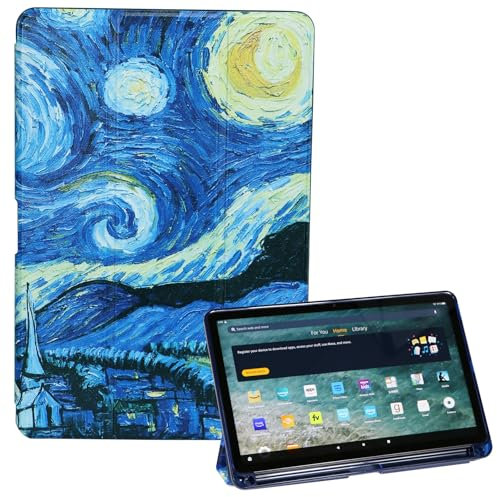 ZhaoCo Custodia Protettiva per Amazon Fire Max 11 Tablet 2023 con Portapenne - Pittura