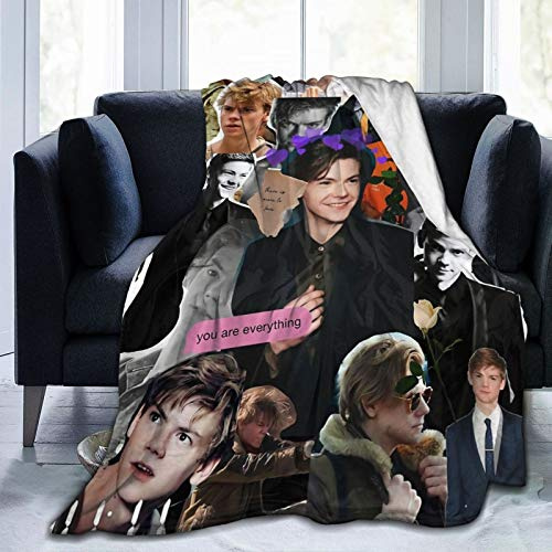 Amkong Thomas Brodie-Sangster ultraweiche Mikro-Flanell-Fleecedecke, großer 3D-Druck, Schlafzimmer, Wohnzimmer, Überwurf, Decke, Heimdekoration für Bett, Couch, Stuhl, Sofa, Reisen für Erwachsene und