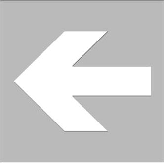 Signalétique.biz France – Bodenmarkierungsschablone „Pfeil gerade“ – PVC 5 mm – Professionelle Markierschablone für Verkehrskennzeichnung – Format 600 × 600 mm