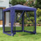 Rasen & Garten Partyzelt mit 4 Netz-Seitenwänden blau 2x2m HDPE Outdoor Living