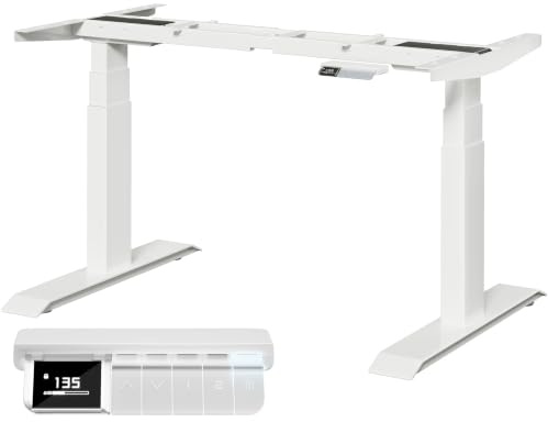 MAIDeSITe T2 Pro Max Elektrisch Höhenverstellbarer Schreibtisch Gestell, 135 cm Höhenverstellbar Tischgestell Dualmotor Traglast 180KG mit Piano-Master-Steuerungssystem und Kollisionsschutz Funktion