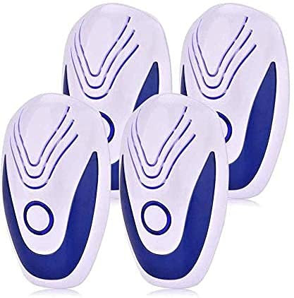 Antizanzare Ultrasuoni 4 Pack, Repellente Ultrasuoni Anti Zanzare Ultrasuoni Interno Dispositivo, Repellente per Insetti di Ratto, Antizanzare Ultrasuoni per Anti Zanzare, Roditori, Ragni, Formiche