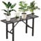 DHYGOTFUR Pflanzenständer Blumenständer Draußen& Innen Aluminium, Blumenbank Pflanzen Blumenregal für Garten, Wohnzimmer, Balkon, Terrasse, Hof, Zimmerecke (Schwarz, DH-039B Height 50CM)