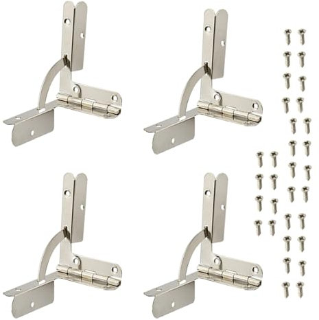 Viertelkreis-Scharniere, groß, 90 Grad klappbar, Möbelstützscharnier, Holzmöbelbeschläge für Zigarrenkisten, Schmuckkoffer, Schrank (Silber)