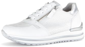 Gabor Damen Low-Top Sneaker, Frauen Halbschuhe,Komfortable Mehrweite (H),sportlich,straßenschuhe,Sportschuhe,Ice/Weiss/Silber,40 EU / 6.5 UK