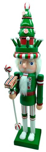 Acan Tradineur Casse-noisette de Noël en bois avec levier pour ouvrir le casse-noisette, article de décoration de Noël, 44 x 10 x 7,5 cm, modèle aléatoire