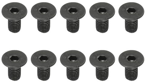 PATIKIL Viti a Testa Svasata Piatta M10 x 20 Mm, 10Pz Bulloni a Testa Svasata Piatta Acciaio Carbonio Medio, Viti Macchine Esagono Incassato, Filettatura Completa, Grado Ossido Nero 10.9