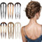 6PCS French Hair Pins, U Shaped Hairs Pins, Hairs Fork Pin for Women Girls, Large Hair Styling Pins for Thick Thin H air, Unique 3 Internal Teeth H air Sticks Hairstyles Accessories
