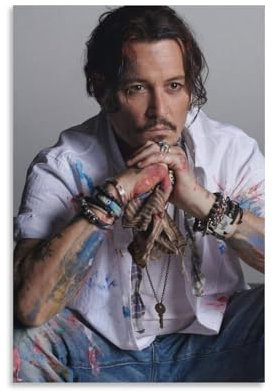 KPOKAHT Johnny Depp Artworks Kunstdruck Poster Wandkunst Gemälde Leinwand Dekor Home Poster 30 x 45 cm