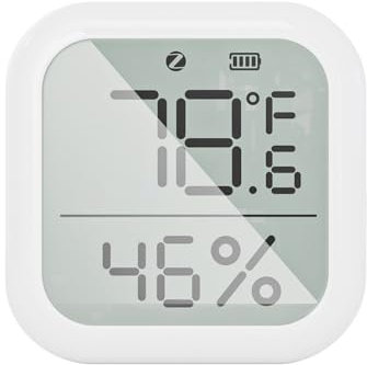 Pongnas Thermometer, Digitales Thermometer mit -App, Ferngesteuerter Feuchtigkeitssensor für die Intelligente Verknüpfung zu Hause (White #-1)