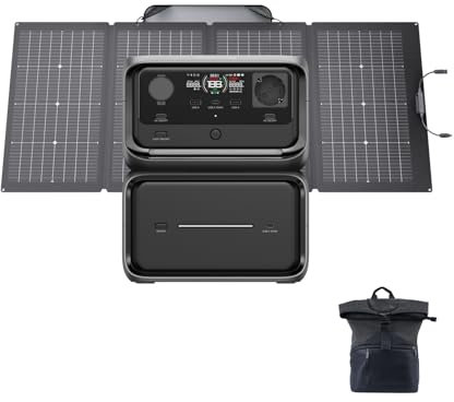 Générateur Solaire Portable EcoFlow River 3 Max Plus avec Panneau Solaire de 220 W, Batterie LFP 858 Wh, Sortie jusqu'à 1 200 W, Connexion sans Fil, pour activités extérieures, Camping et Camping-Car