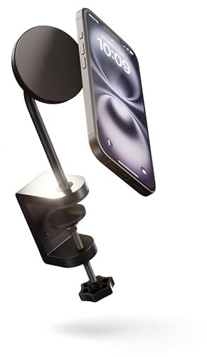 Otterbox Zens Office Charging Mount Pro, MagSafe and Qi2 Compatible 15W Wireless Charger for iPhone 16, 15, 14, 13, 12, Includes 20W Power Adapter (EU, UK, US) and 1.5M Integrated Cable, Black