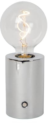 LUCIDE VIVO - wiederaufladbare Tischlampe - Akku/Batterie - Ø 8 cm - LED Dim. - E27-1x1W 2700K - Chrom