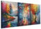 murando - Wandbilder Set 3 tlg Wanddeko Collage 3er 120x60 cm (je 40x60 cm) – Leinwandbild Wohnzimmer Schlafzimmer - Landschaften - ein Regenbogen, eine bildliche Vision der Natur b-H-10210-b-a
