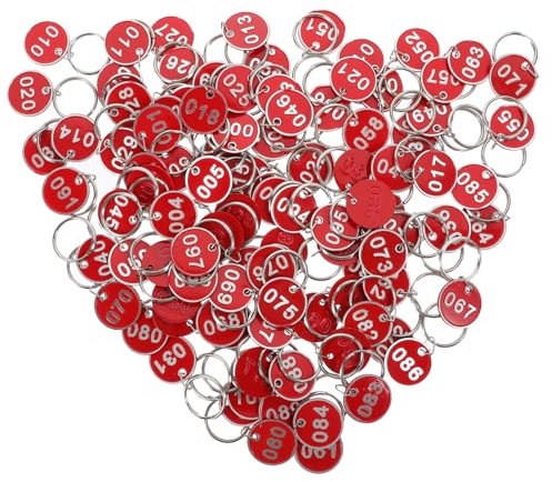 PartyKindom 100pcs Tags Key Tags Labels Aluminum for Sauna Locker Key Storage Number Rings Multipurpose