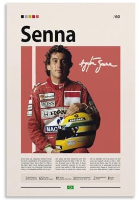 NFDVFHFRQ Ayrton Senna signiertes Poster, Leinwandposter, Schlafzimmer, Dekoration, Landschaft, Büro, Raumdekoration, Geschenk, 30 x 45 cm