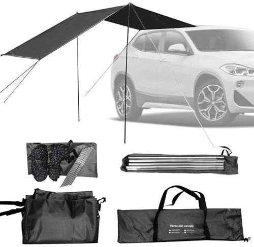 Toldo para Coche,Tienda Techo Coche 440x200cm,Toldo Caravana,Carpa Trasera de Coche,Toldo para Portón Trasero de Coche,Coche Toldo,para Caravana,Camping,Toldo de Privacidad