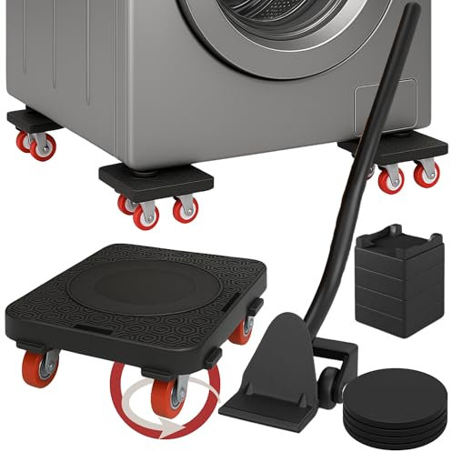 Kit Elevadores de Muebles - Herramienta para Mover Muebles Pesados - Capacidad de 230 KG - con Ruedas de TPE y Almohadillas Antideslizantes, Deslizamiento 360° para Mudanza y Renovación