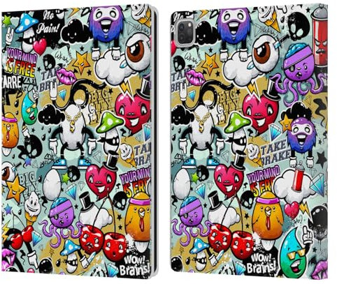 Head Case Designs Licenza Ufficiale Mark Ashkenazi Divertente Graffiti Custodia Portafoglio in Pelle Compatibile con Apple iPad PRO 12.9 2020/2021/2022